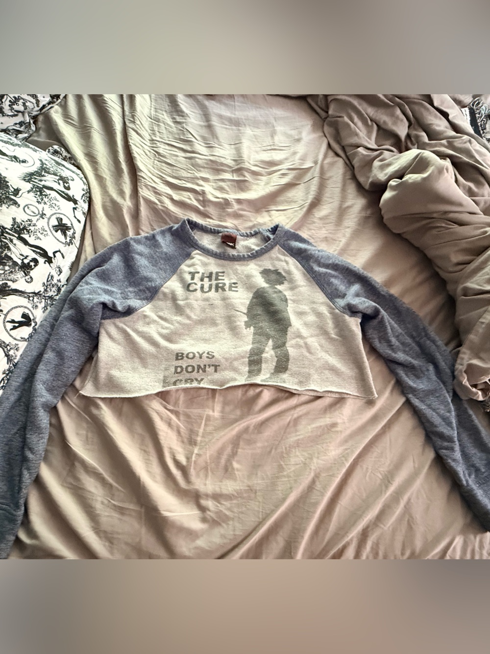 The Cure Boys Don’t Cry Sweater Crop Top Sz S